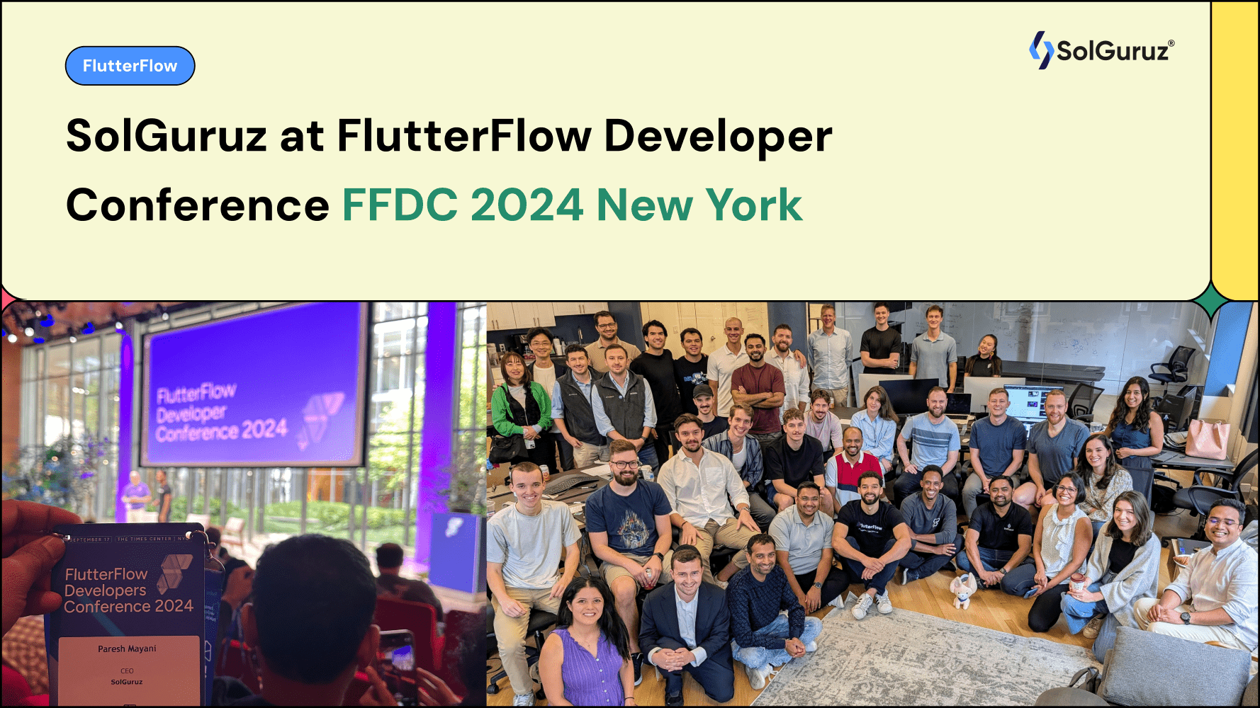 SolGuruz at the FlutterFlow Developers Conference (FFDC) 2024 - USA